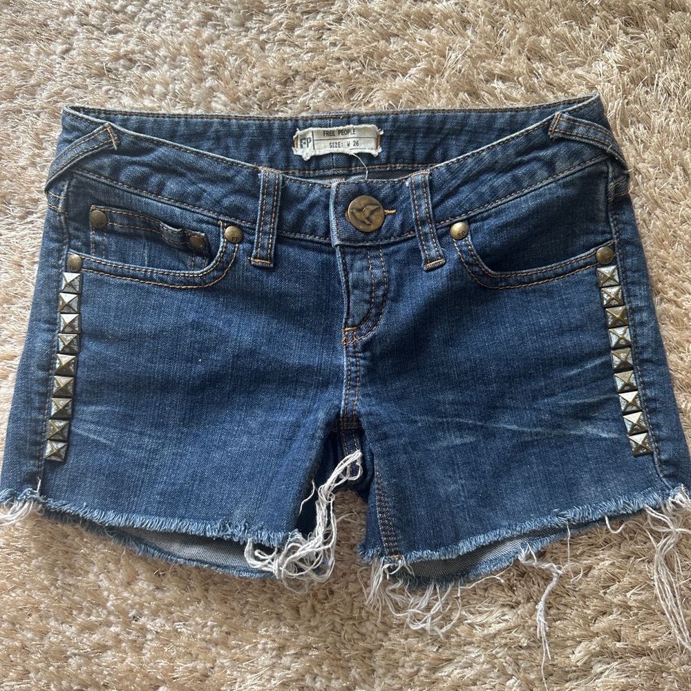 Studded Denim Shorts